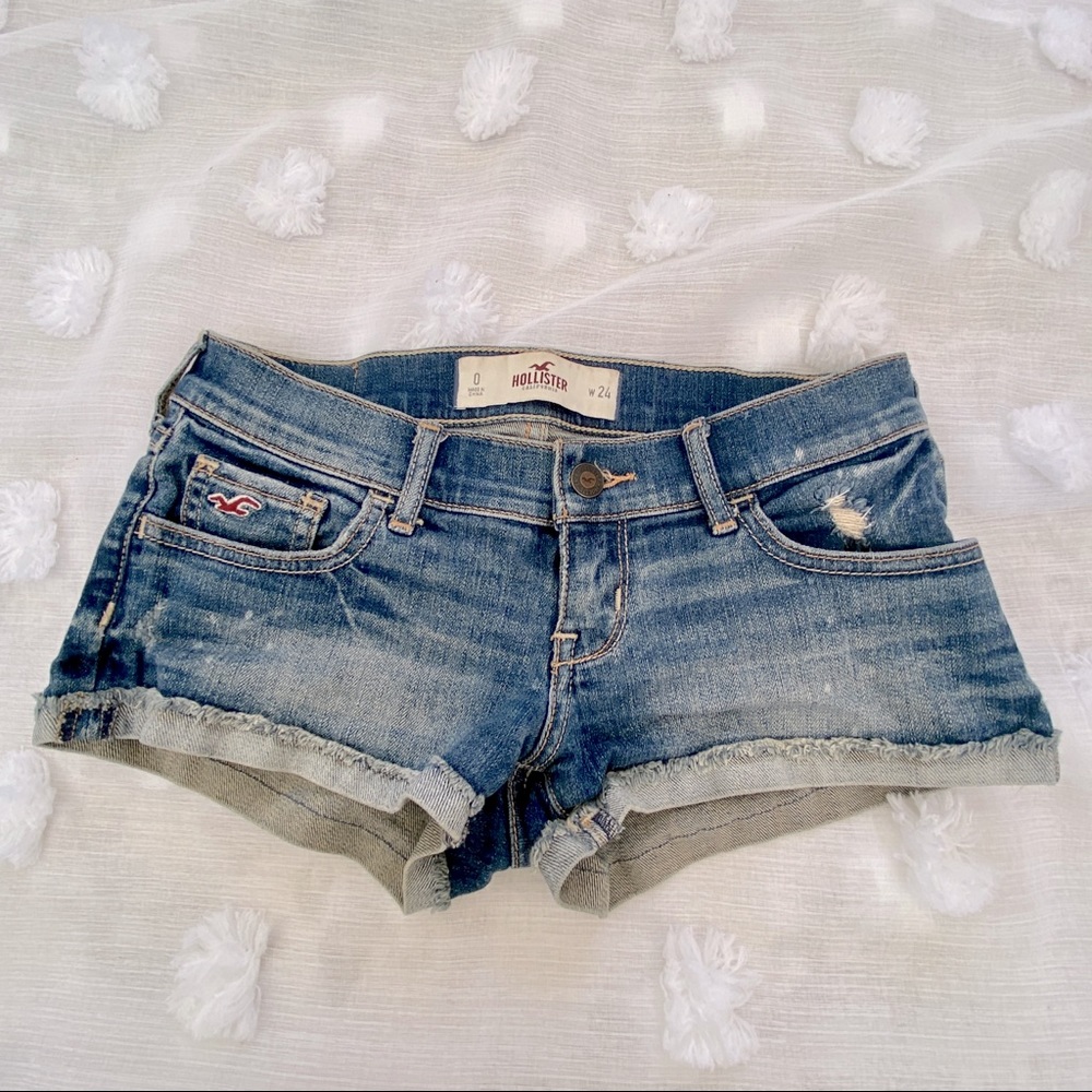 Hollister Low Rise Distressed Jean Shorts